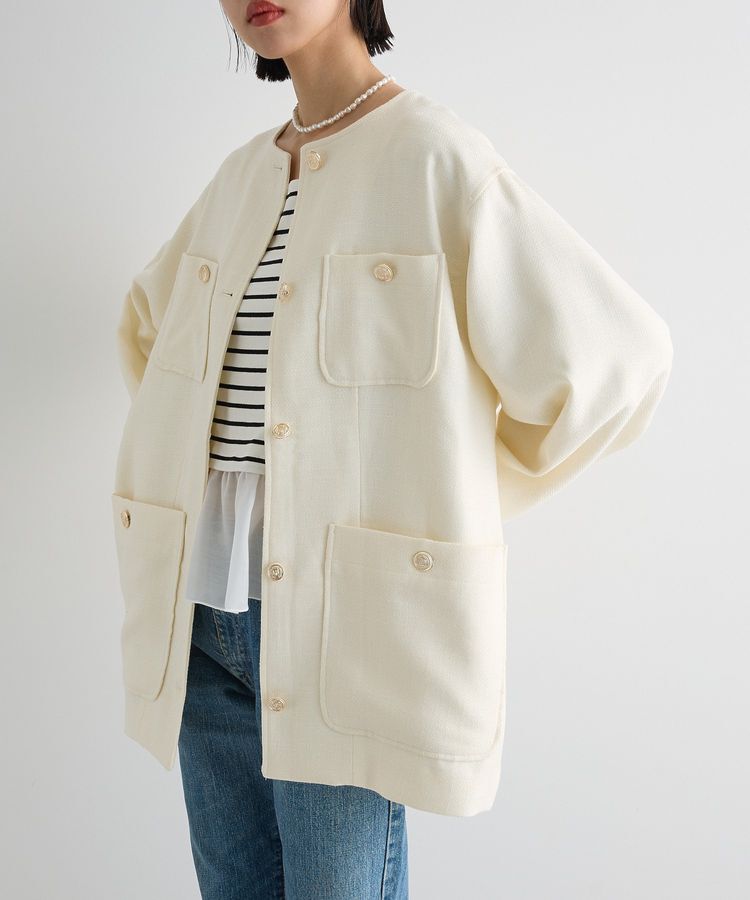 AnriettMusee「異素材ボーダーペプラムカットソー」|Tシャツ・カットソー|