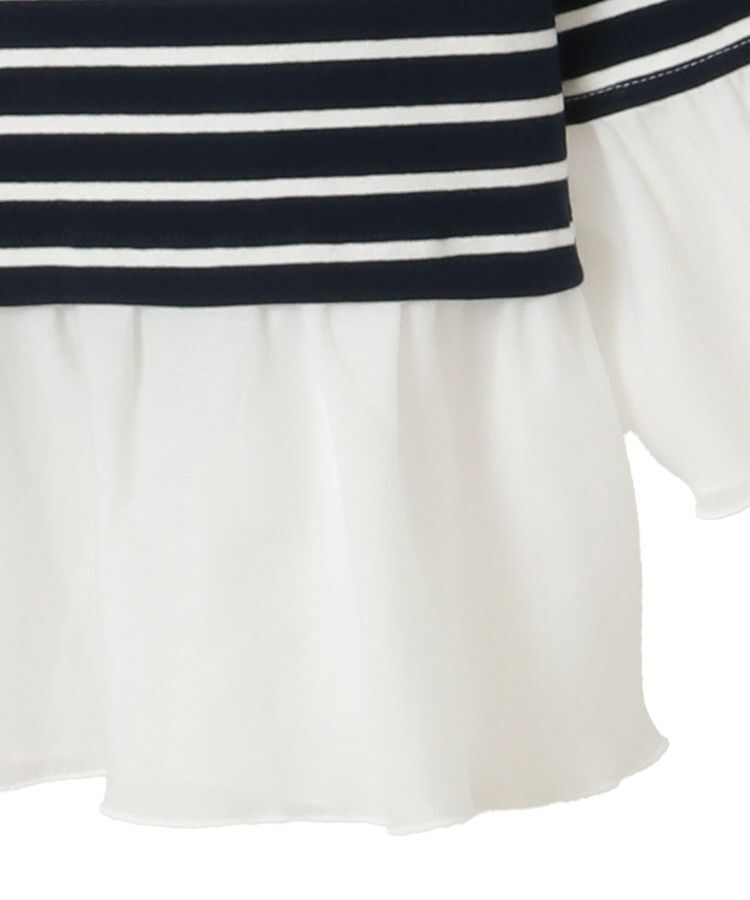AnriettMusee「異素材ボーダーペプラムカットソー」|Tシャツ・カットソー|