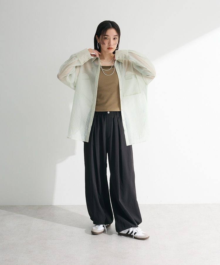 Green Parks「・ELENCARE DUE ラメシアー長袖シャツ」|シャツ・ブラウス|