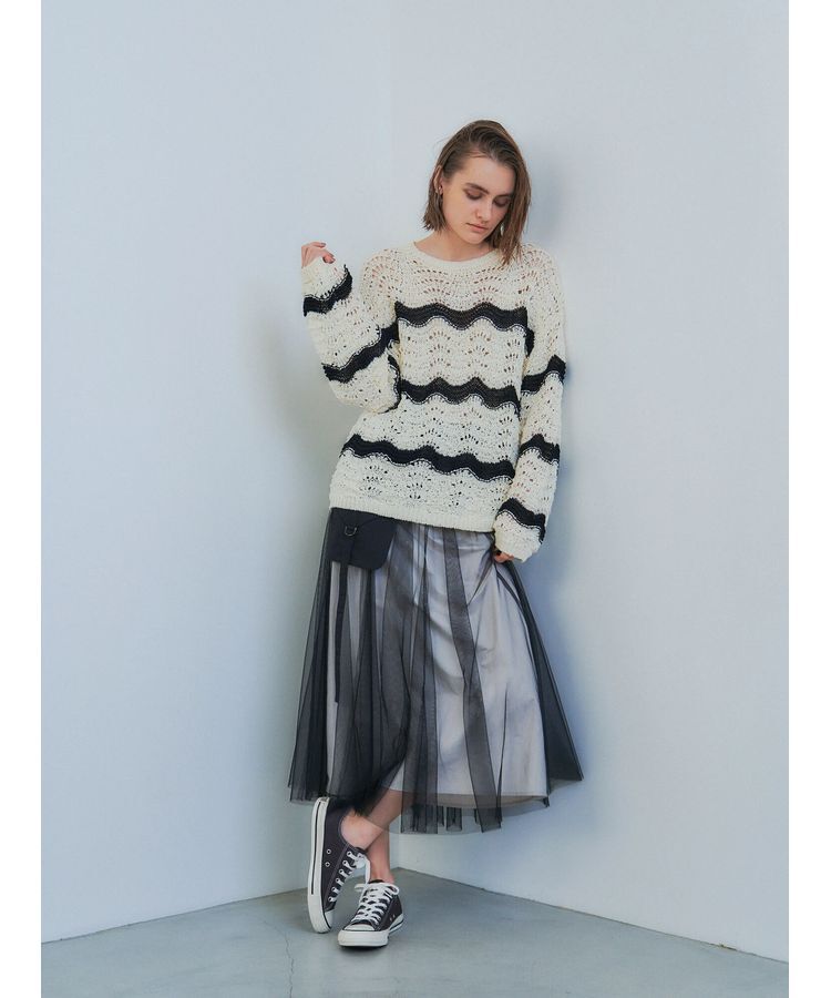 Editt by YECCA VECCA「3wayレイヤードポケットデザインスカート」|フレア|Black