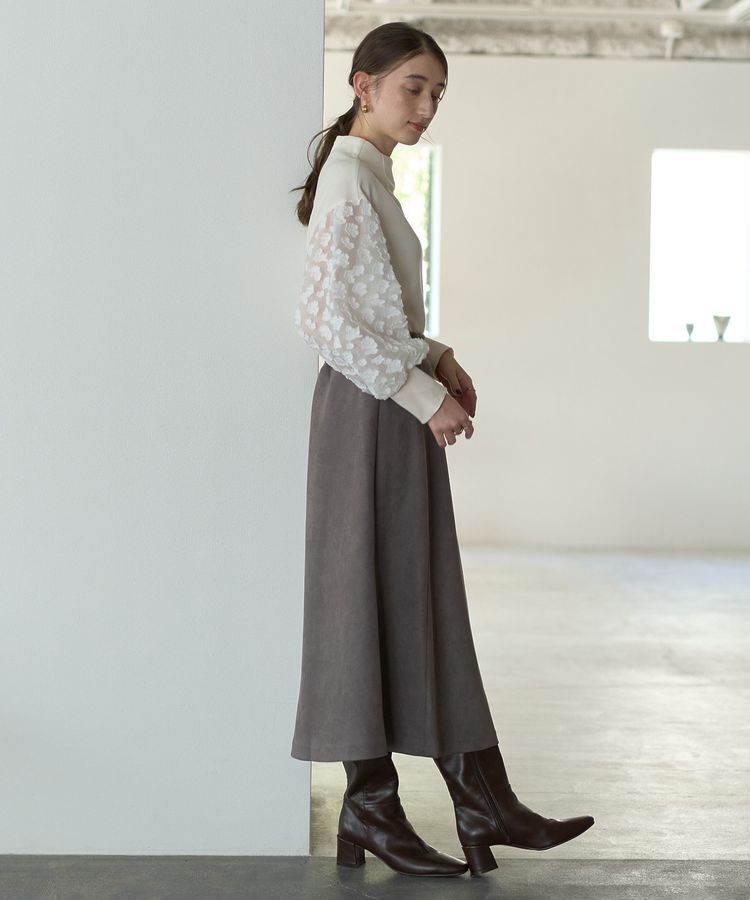 YECCA VECCA「金釦デザインAラインスカート」|フレア|