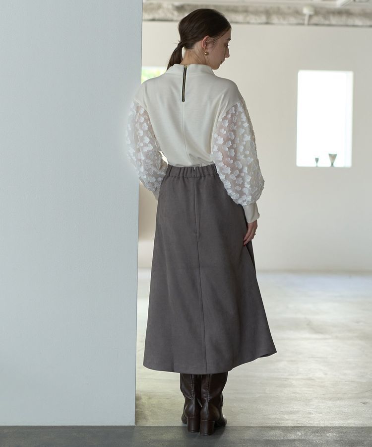 YECCA VECCA「金釦デザインAラインスカート」|フレア|