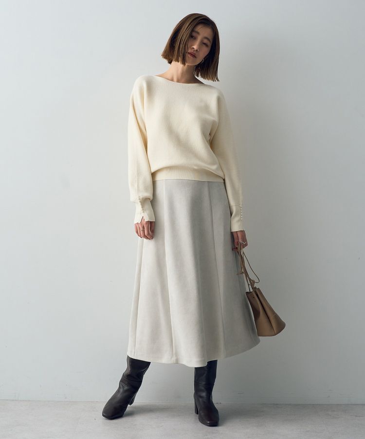 YECCA VECCA「金釦デザインAラインスカート」|フレア|