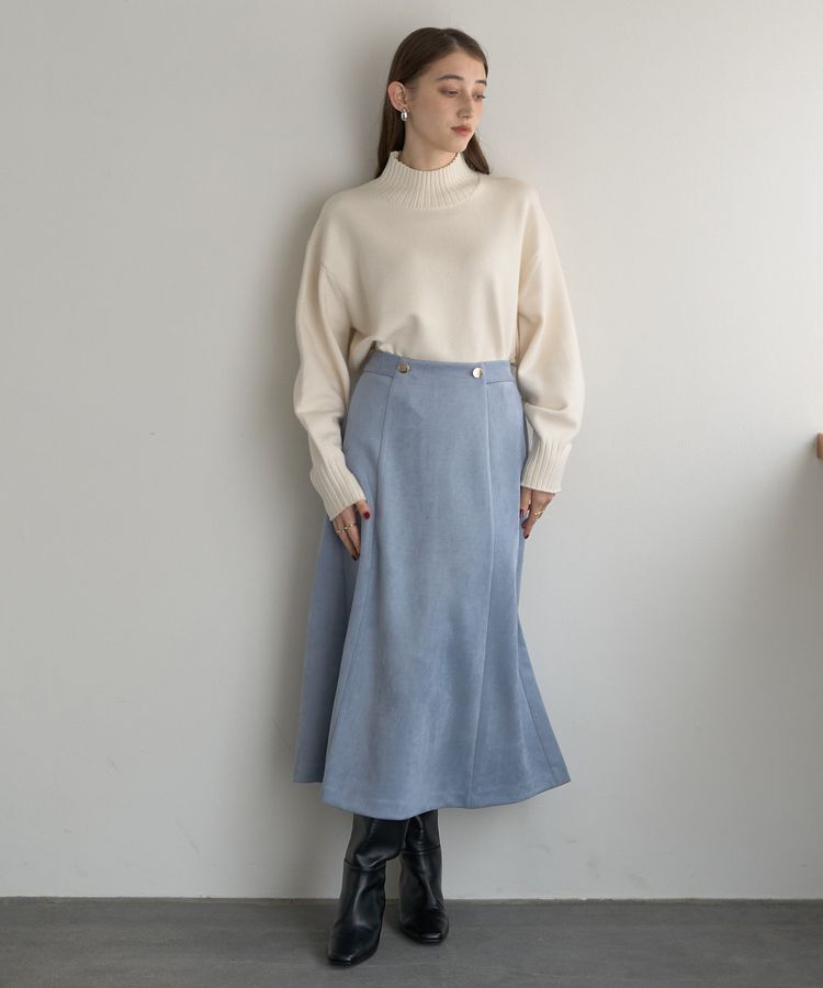 YECCA VECCA「金釦デザインAラインスカート」|フレア|