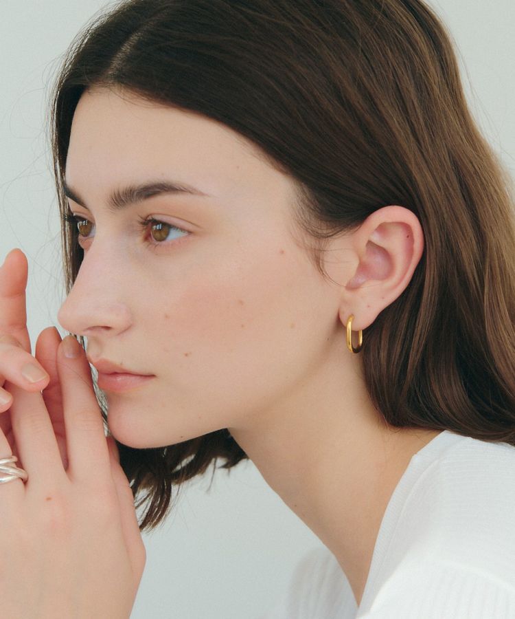 YECCA VECCA「ステンレスワンタッチフープピアス」|ピアス|