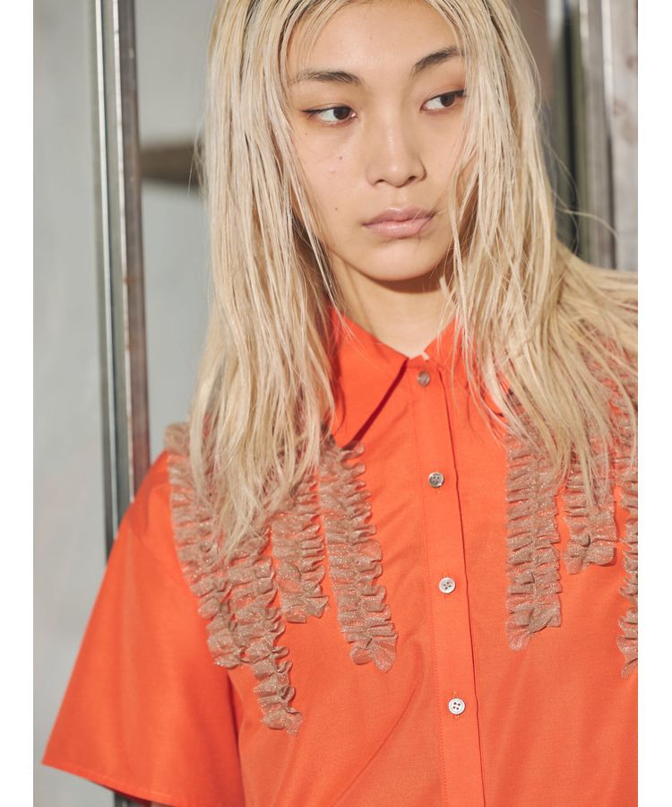 GARAGE OF GOOD CLOTHING「フリルハーフスリーブブラウス」|シャツ・ブラウス|