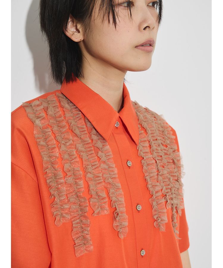 GARAGE OF GOOD CLOTHING「フリルハーフスリーブブラウス」|シャツ・ブラウス|