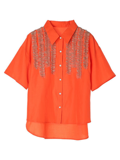 GARAGE OF GOOD CLOTHING「フリルハーフスリーブブラウス」|シャツ・ブラウス|