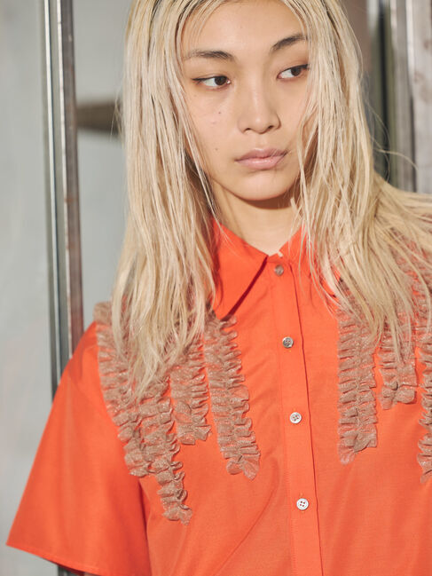 GARAGE OF GOOD CLOTHING「フリルハーフスリーブブラウス」|シャツ・ブラウス|