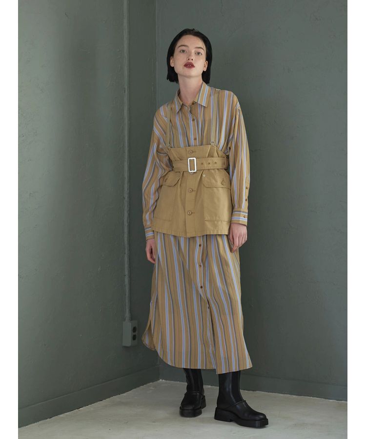 GARAGE OF GOOD CLOTHING「ストライプロングシャツワンピース」|ワンピース|