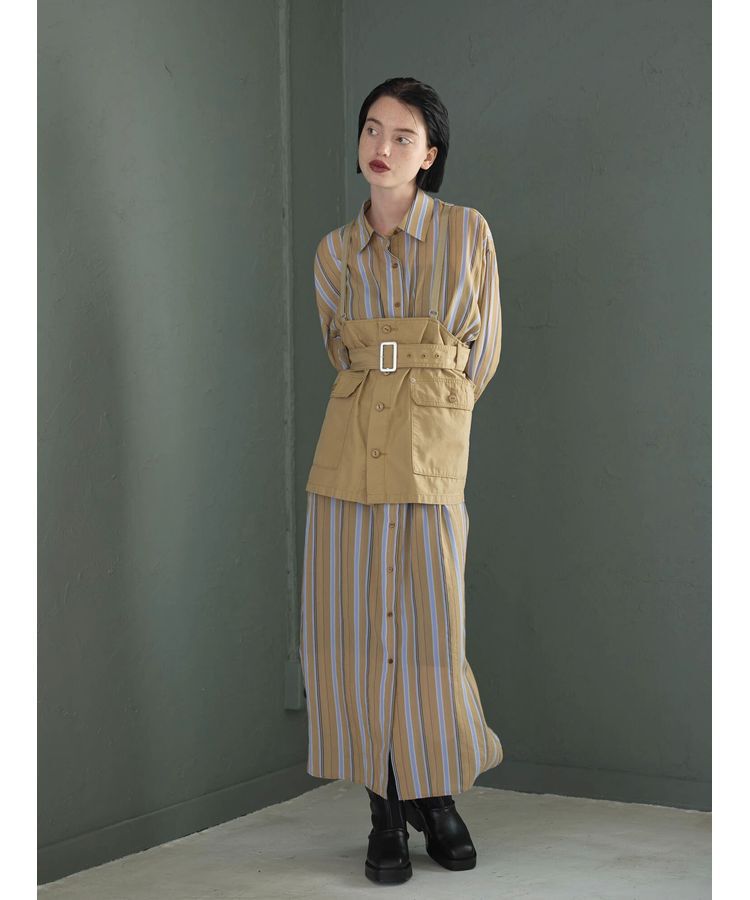 GARAGE OF GOOD CLOTHING「ストライプロングシャツワンピース」|ワンピース|