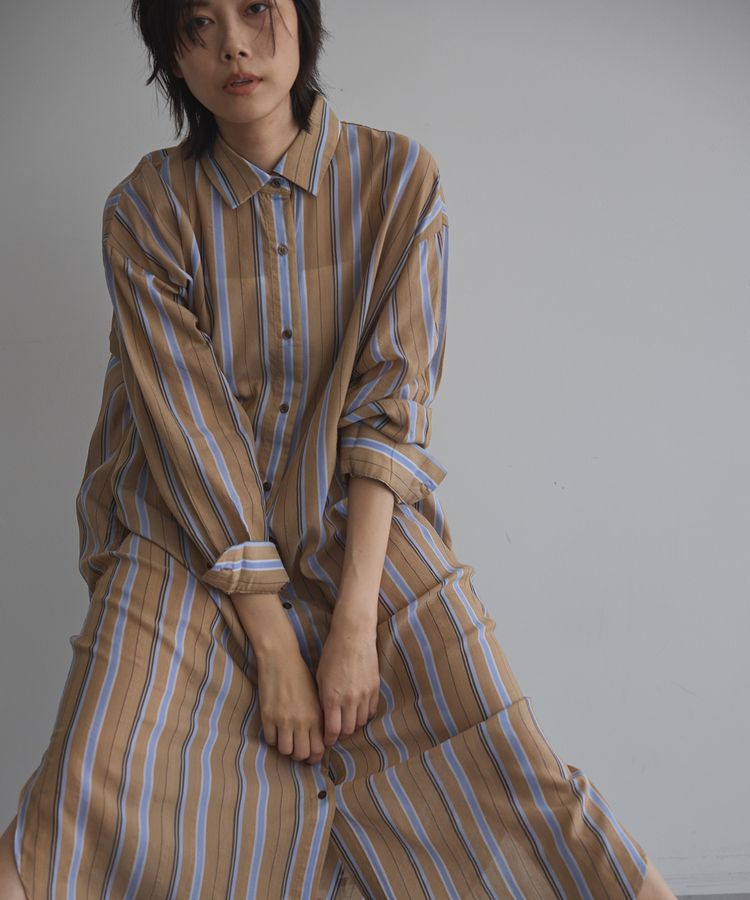 GARAGE OF GOOD CLOTHING「ストライプロングシャツワンピース」|ワンピース|