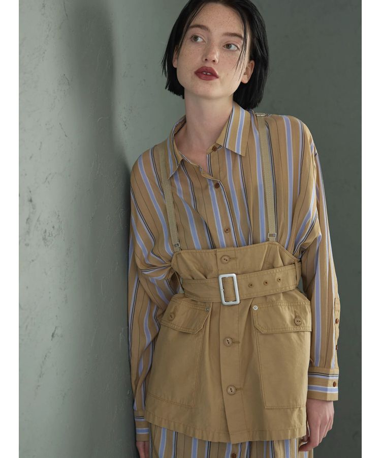 GARAGE OF GOOD CLOTHING「ストライプロングシャツワンピース」|ワンピース|