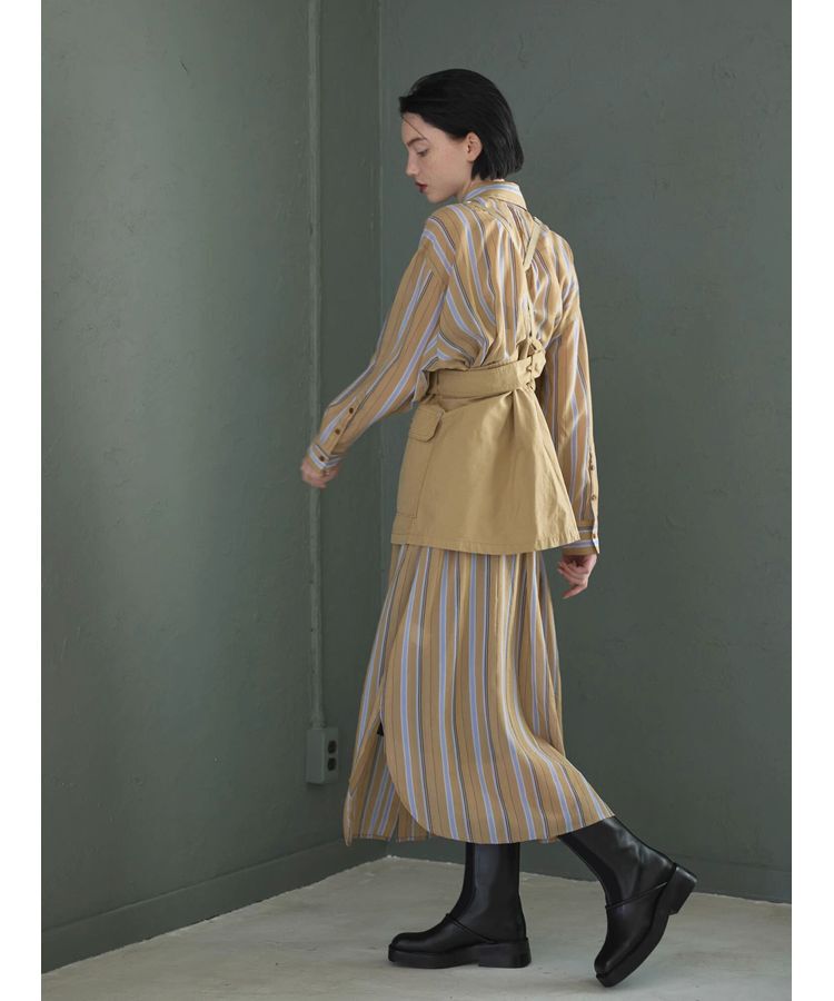 GARAGE OF GOOD CLOTHING「ストライプロングシャツワンピース」|ワンピース|