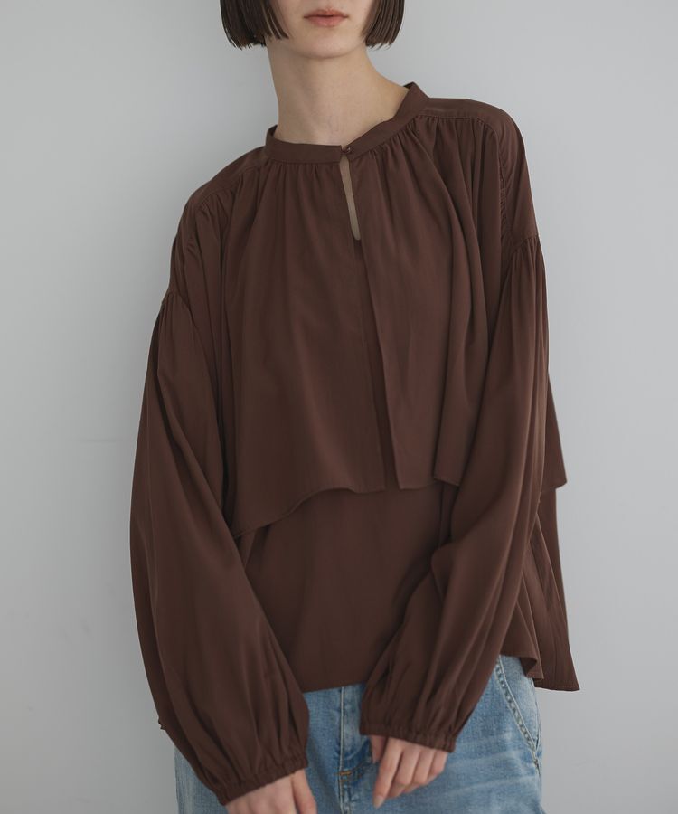 GARAGE OF GOOD CLOTHING「ケープ調ブラウス」|シャツ・ブラウス|Brown