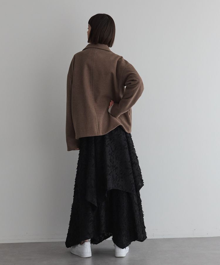 GARAGE OF GOOD CLOTHING「ジャガードオーバーラップロングスカート」|フレア|