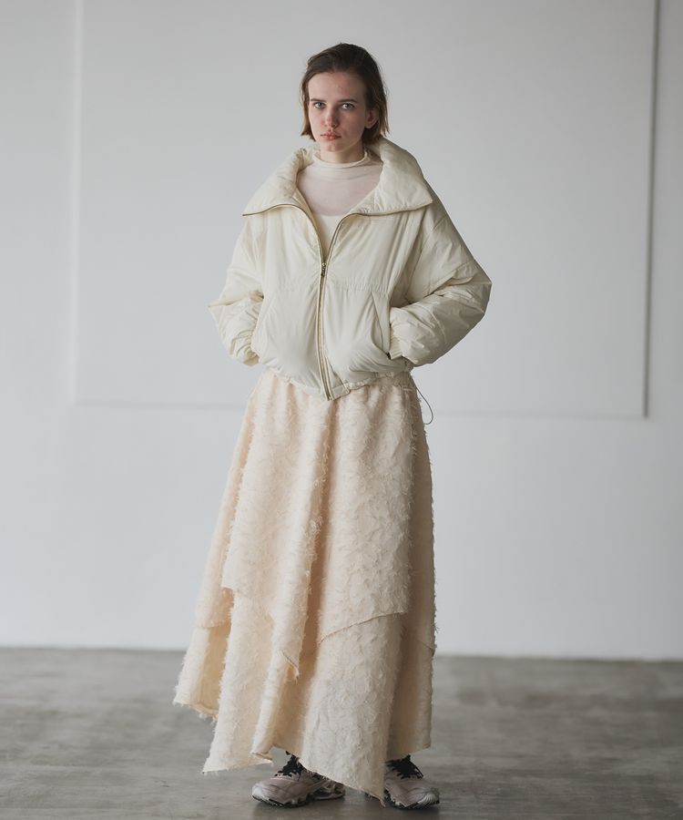 GARAGE OF GOOD CLOTHING「ジャガードオーバーラップロングスカート」|フレア|