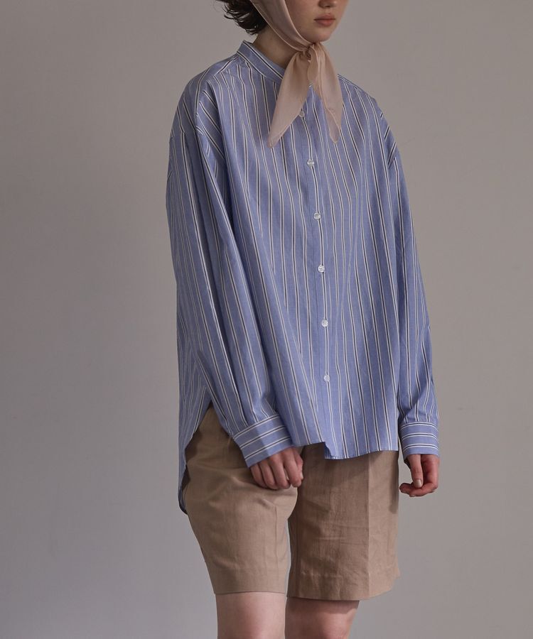 GARAGE OF GOOD CLOTHING「ストライプバンドカラーシャツ」|シャツ・ブラウス|
