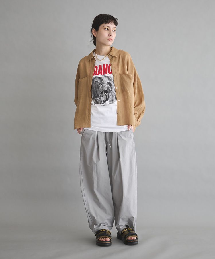 GARAGE OF GOOD CLOTHING「リネン切り替えポケットショート丈シャツ」|シャツ・ブラウス|