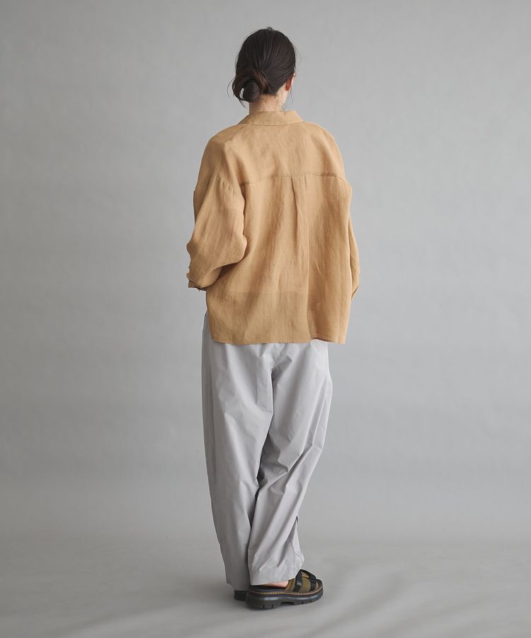 GARAGE OF GOOD CLOTHING「リネン切り替えポケットショート丈シャツ」|シャツ・ブラウス|