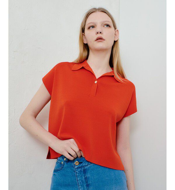 allureville「サマーラガーシャツ」|ニット・セーター|オレンジ