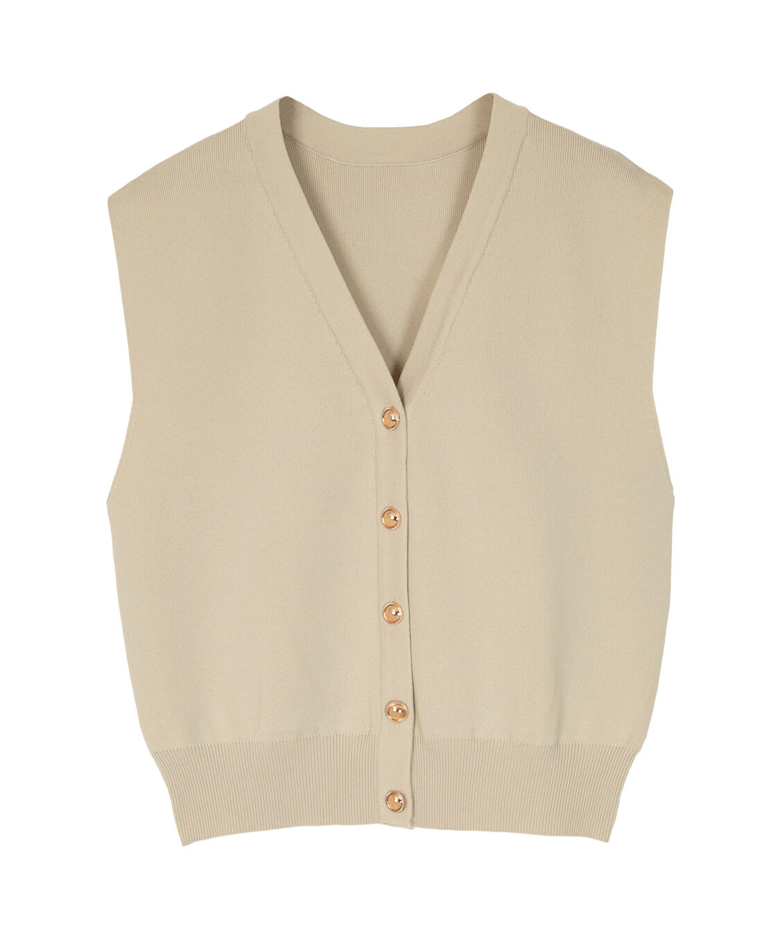 ur's「ゴールド釦コクーンニットベスト」|ニット・セーター|