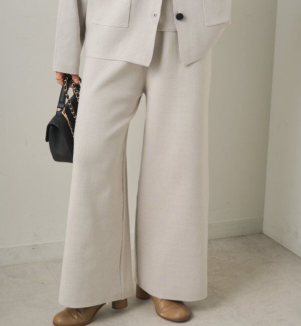  「【3点セット】ワッフルスクエアタンク＆Vネックカーデ+ワイドパンツセットアップ」|カーディガン|