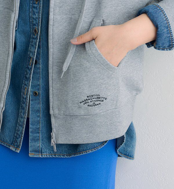  「ダブルジップ裏毛スウェットパーカー」|カーディガン|