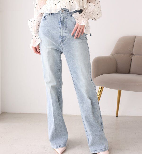  「サイドカットレースフレアデニム」|その他|