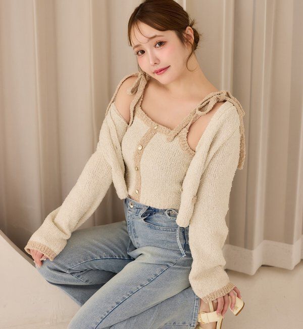  「サイドカットレースフレアデニム」|その他|