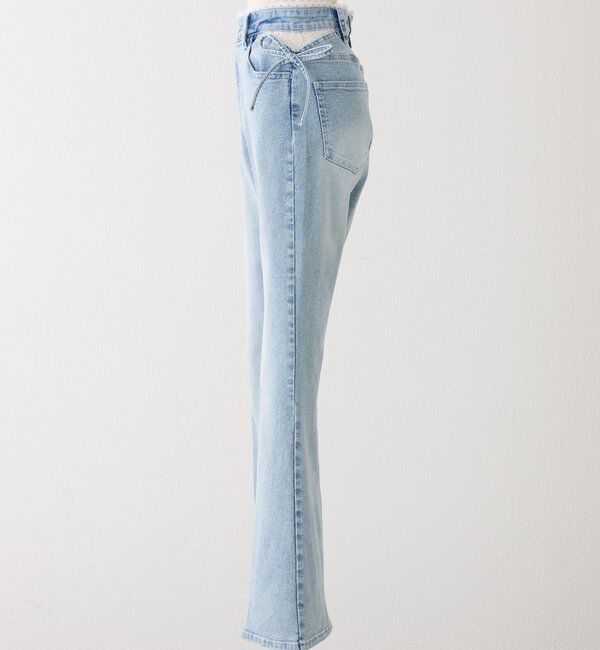  「サイドカットレースフレアデニム」|その他|