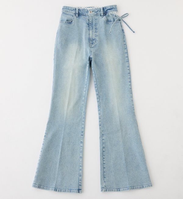  「サイドカットレースフレアデニム」|その他|