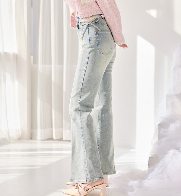  「サイドカットレースフレアデニム」|その他|