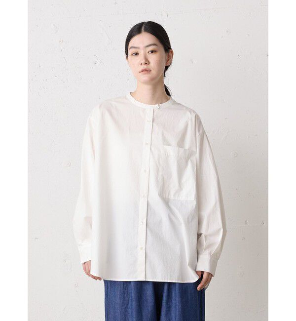 MidiUmi「MidiUmi スタンドカラービッグシャツ」|シャツ・ブラウス|オフホワイト