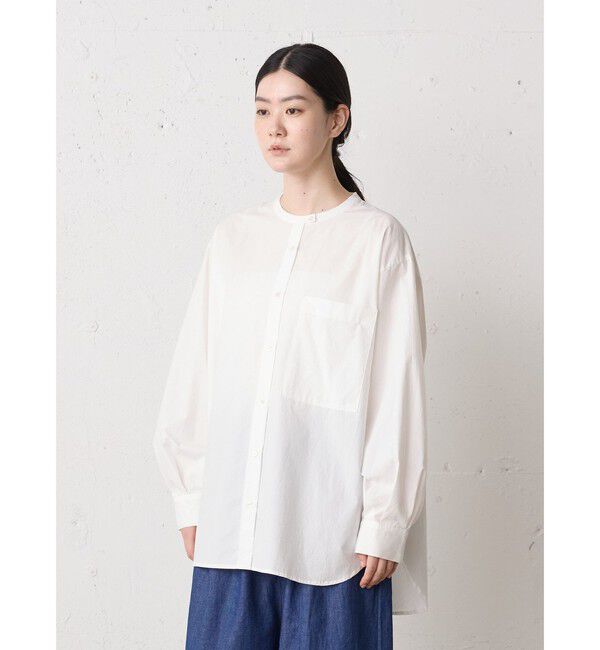 MidiUmi「MidiUmi スタンドカラービッグシャツ」|シャツ・ブラウス|
