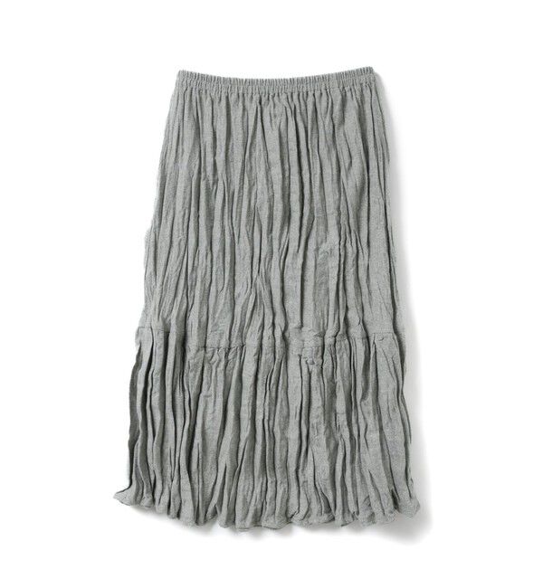 mizuiro ind「mizuiro ind ウールブレンドティアードワッシャースカート」|スカート|ライトグレー