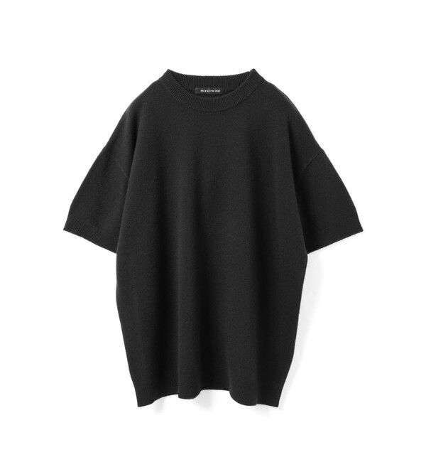 mizuiro ind「mizuiro ind クルーネックワイドチュニック」|ニット・セーター|ブラック