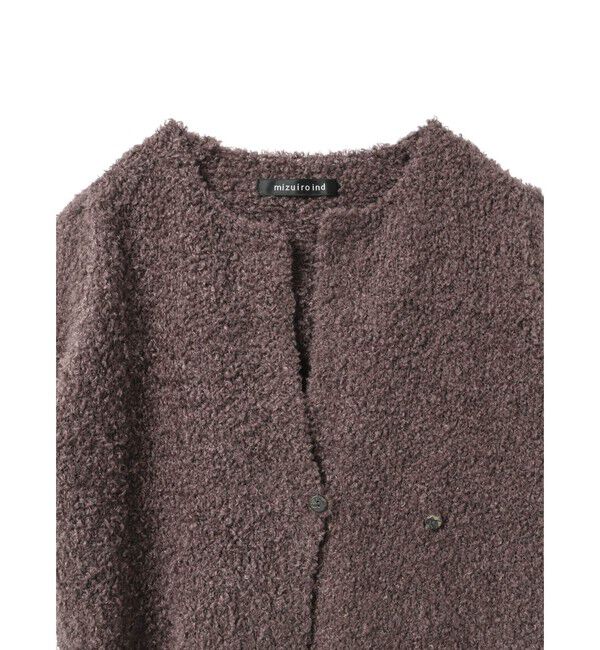 mizuiro ind「mizuiro ind ヘアリーヤーンフレンチスリーブカーディガン」|カーディガン|