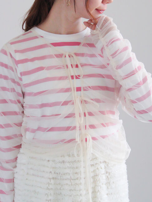 Te chichi「チュールギャザー2wayブラウス」|シャツ・ブラウス|ベージュ