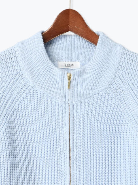 Te chichi TERRASSE「片畦ハイネックダブルジップニット」|ニット・セーター|