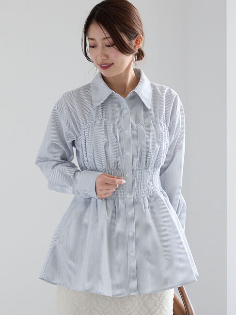 Te chichi「ペプラムシャーリングシャツ」|シャツ・ブラウス|ホワイト