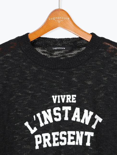 Lugnoncure「フロッキープリントスラブロゴニット」|ニット・セーター|