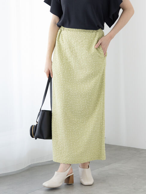 Te chichi TERRASSE「カットジャカードナロースカート」|スカート|イエロー