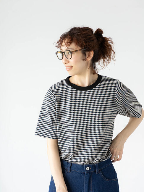 Lugnoncure「ハニカム柄カットジャカードトップス」|その他|ブラック