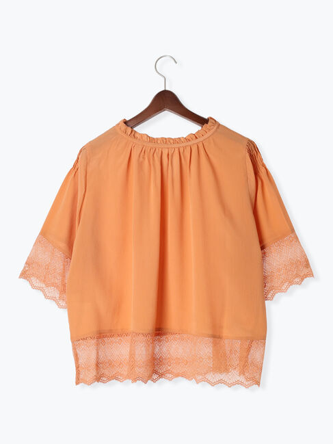 Te chichi TERRASSE「前後2WAY楊柳レース切替ブラウス」|シャツ・ブラウス|