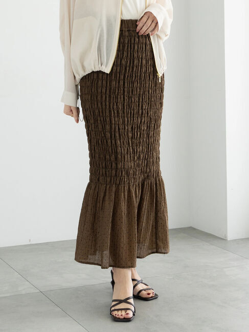 Te chichi「【松井愛莉着用】ドットシャーリングタイトスカート（セットアップ可）《2025summer catalog item》」|スカート|ブラウン