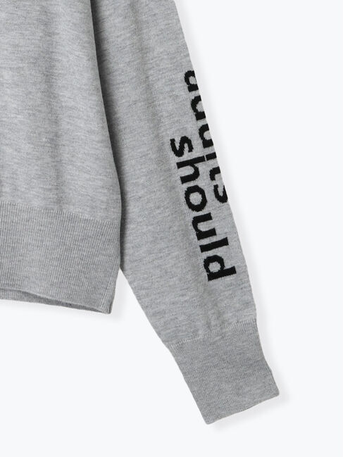 Samansa Mos2 blue「◎袖ロゴニットプルオーバー」|ニット・セーター|