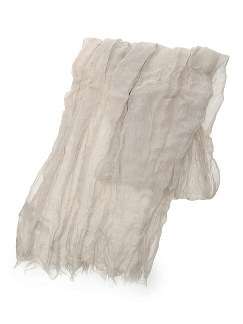 Samansa Mos2「【UVカット】麻綿シワ加工ストール」|その他|ベージュ