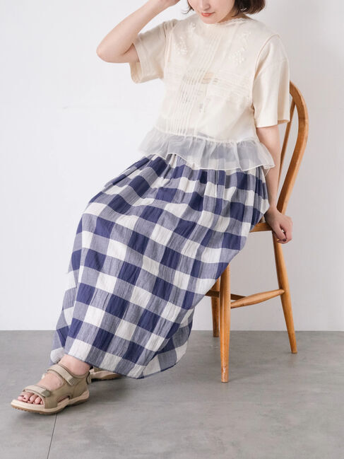 Samansa Mos2「柄アソートギャザースカート」|スカート|パープル