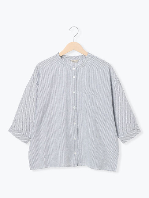 Samansa Mos2「バンドカラーゆるシャツ」|シャツ・ブラウス|